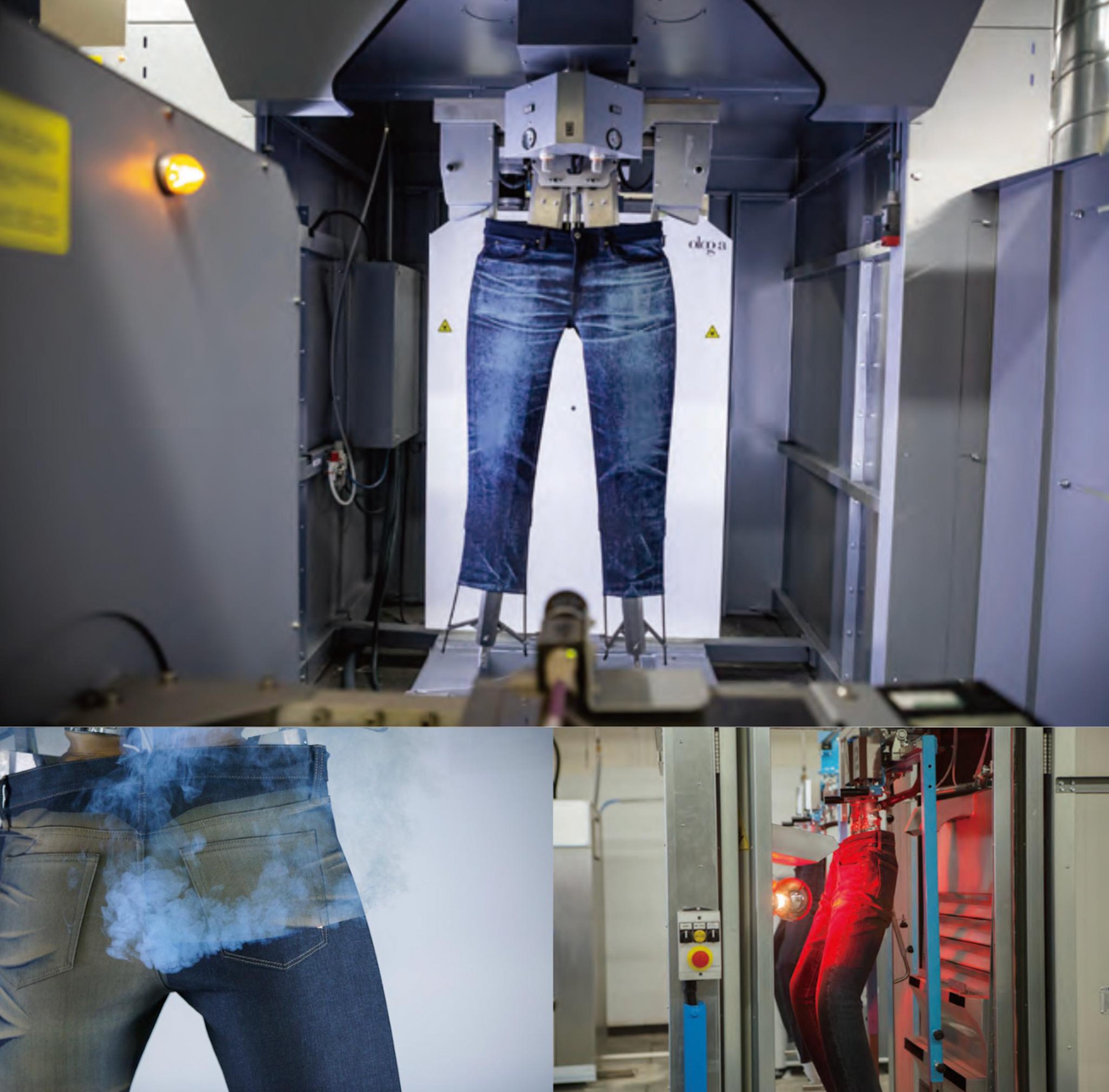 Tia laser khắc hoa văn trên denim