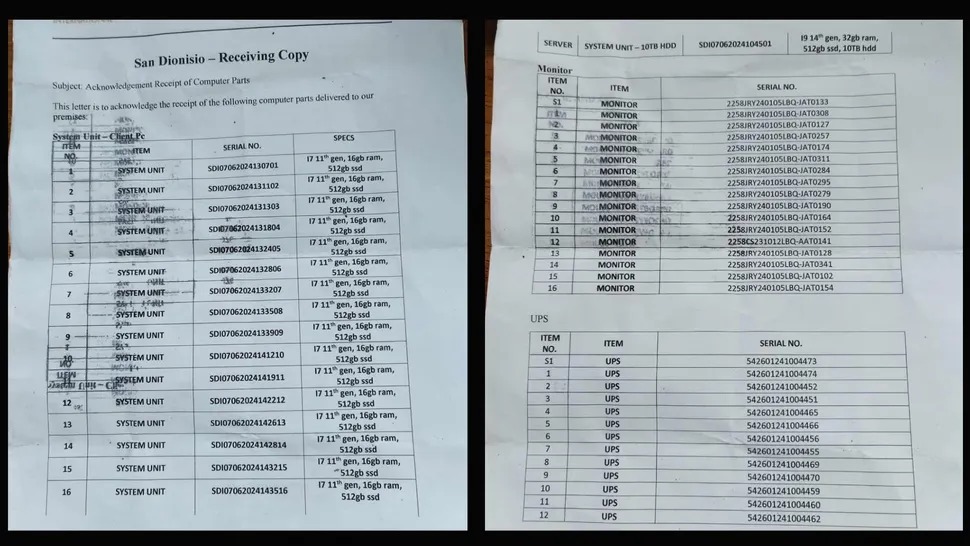 Hóa đơn mua sắm PC