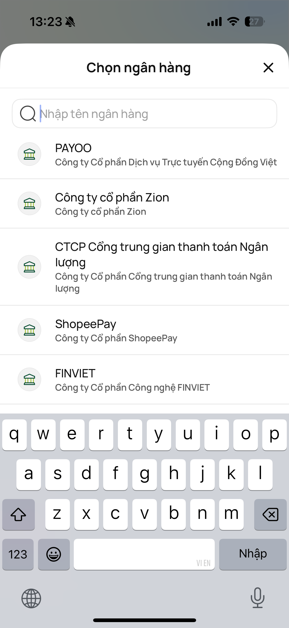 Hướng dẫn người dùng nhận tiền qua ví