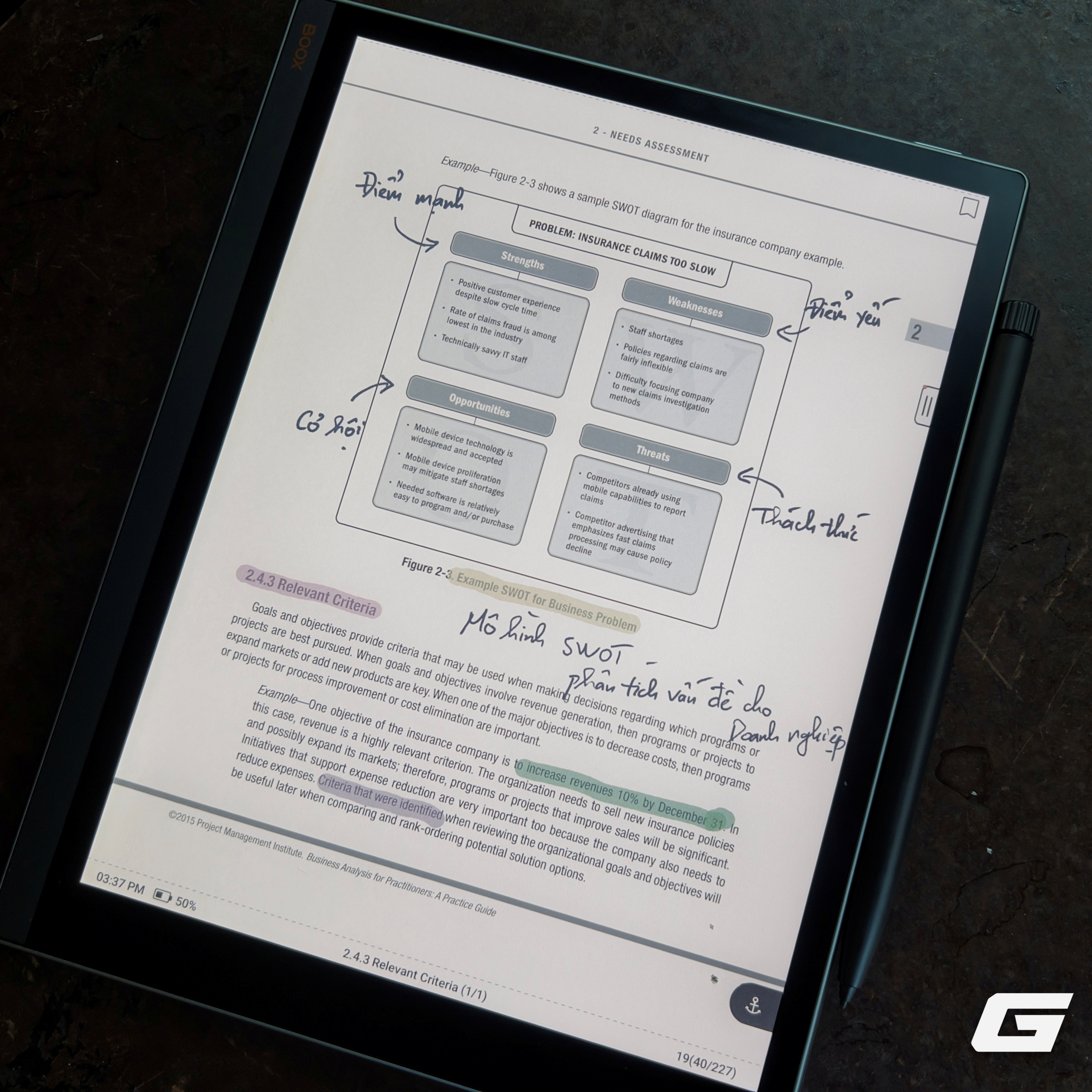 Bút stylus hỗ trợ ghi chú chính xác Bút stylus trên máy đọc sách