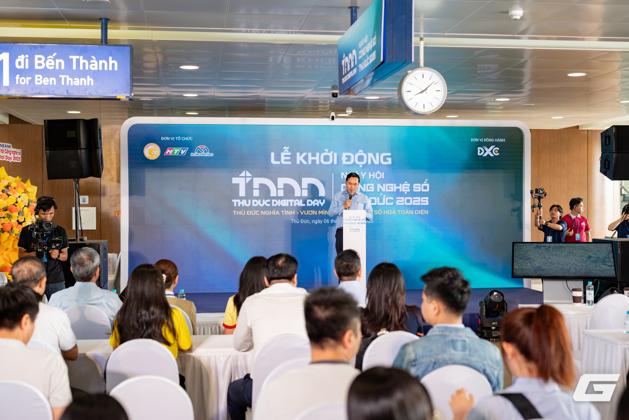 Thủ Đức Digital Day 2025 tại ga Metro số 1 Bí thư Đảng uỷ, Chủ tịch HĐND phường Thủ Đức Mai Hữu Quyết phát biểu tại sự kiện